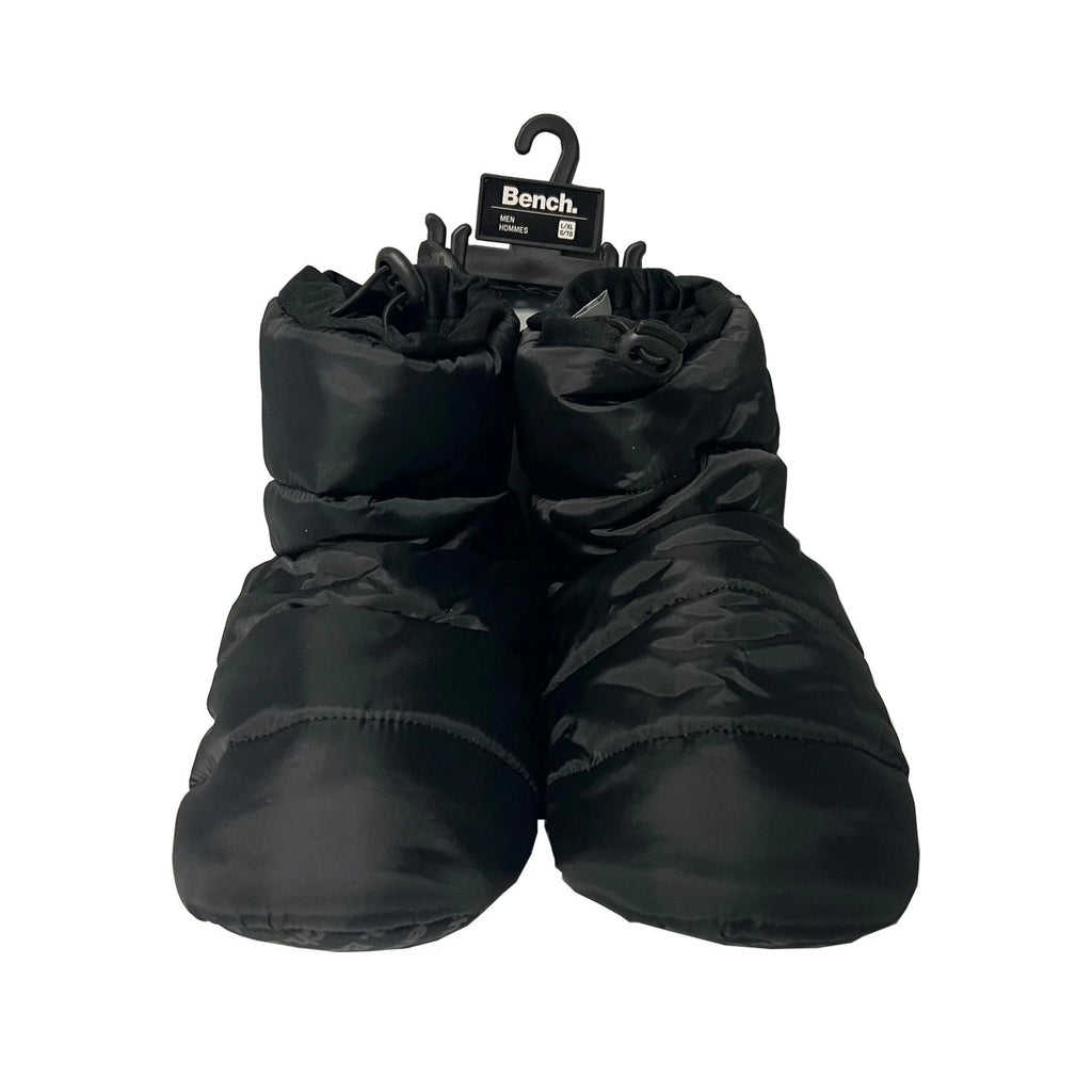 Bench Men's Jet Black Puffer Slippers Indoor FiberFill (S03)
