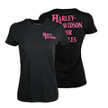 HD Branded Women's Black Pink Logo Graphic Print Short Sleeve Tee (S16)