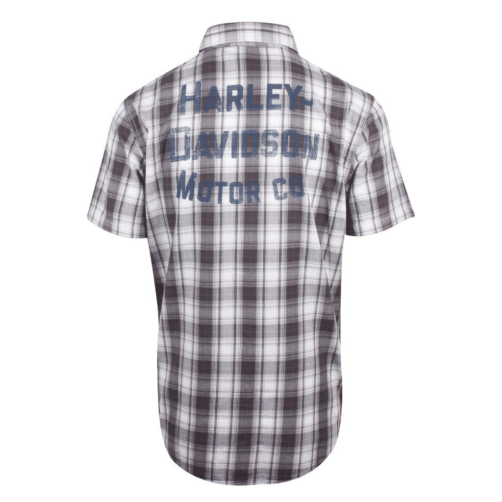 HD Branded Men's Purple White Plaid Amplifier S/S Woven Shirt (S34)