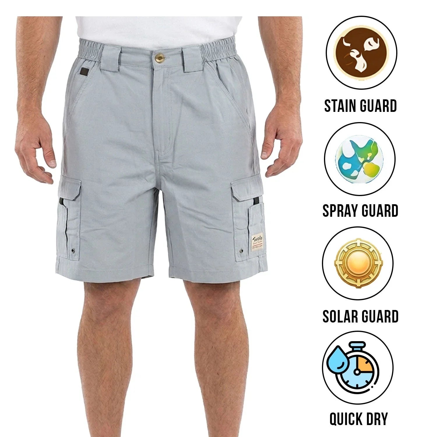 Bimini Bay Outfitters Men's Steel Blue Short Boca Grande II Fishing (S07)
