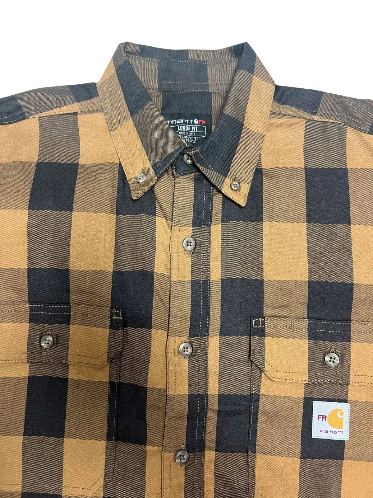 Carhartt FR Men's Brown Force Rugged Flex Original Fit Twill Plaid L/S (S364)