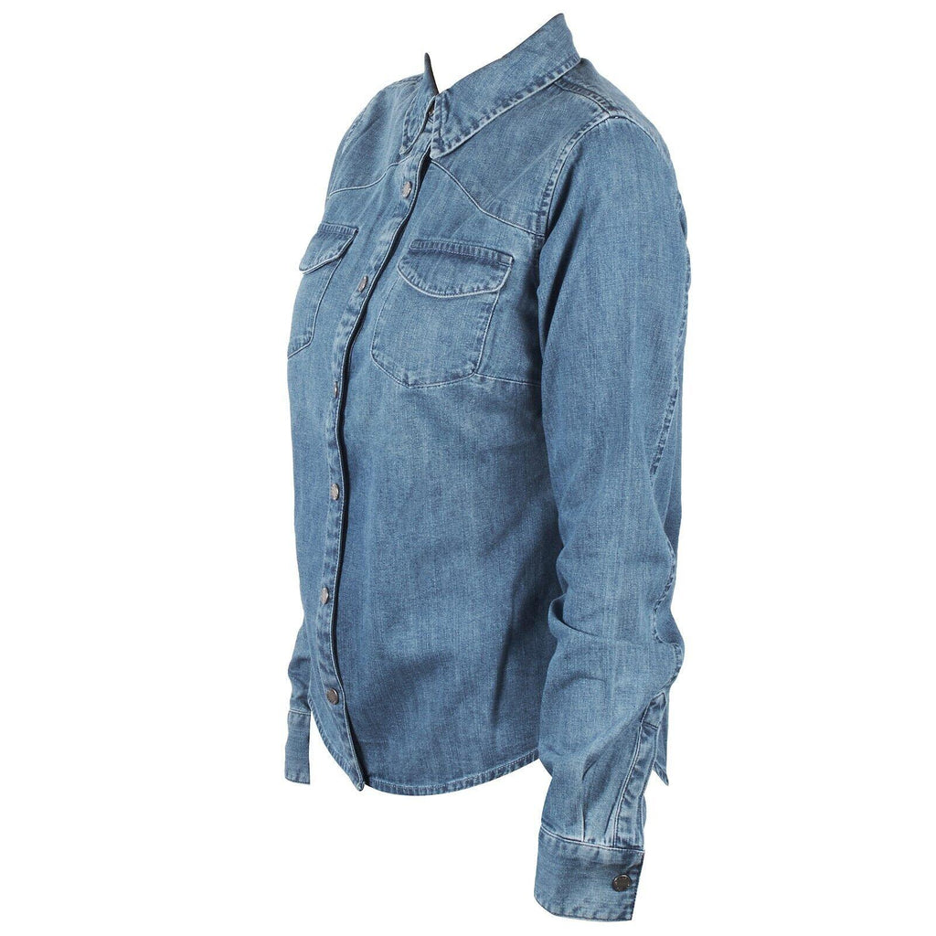 HD Branded Women's Light Indigo Artist Drive H-D ADV L/S Denim Shirt (S07A)