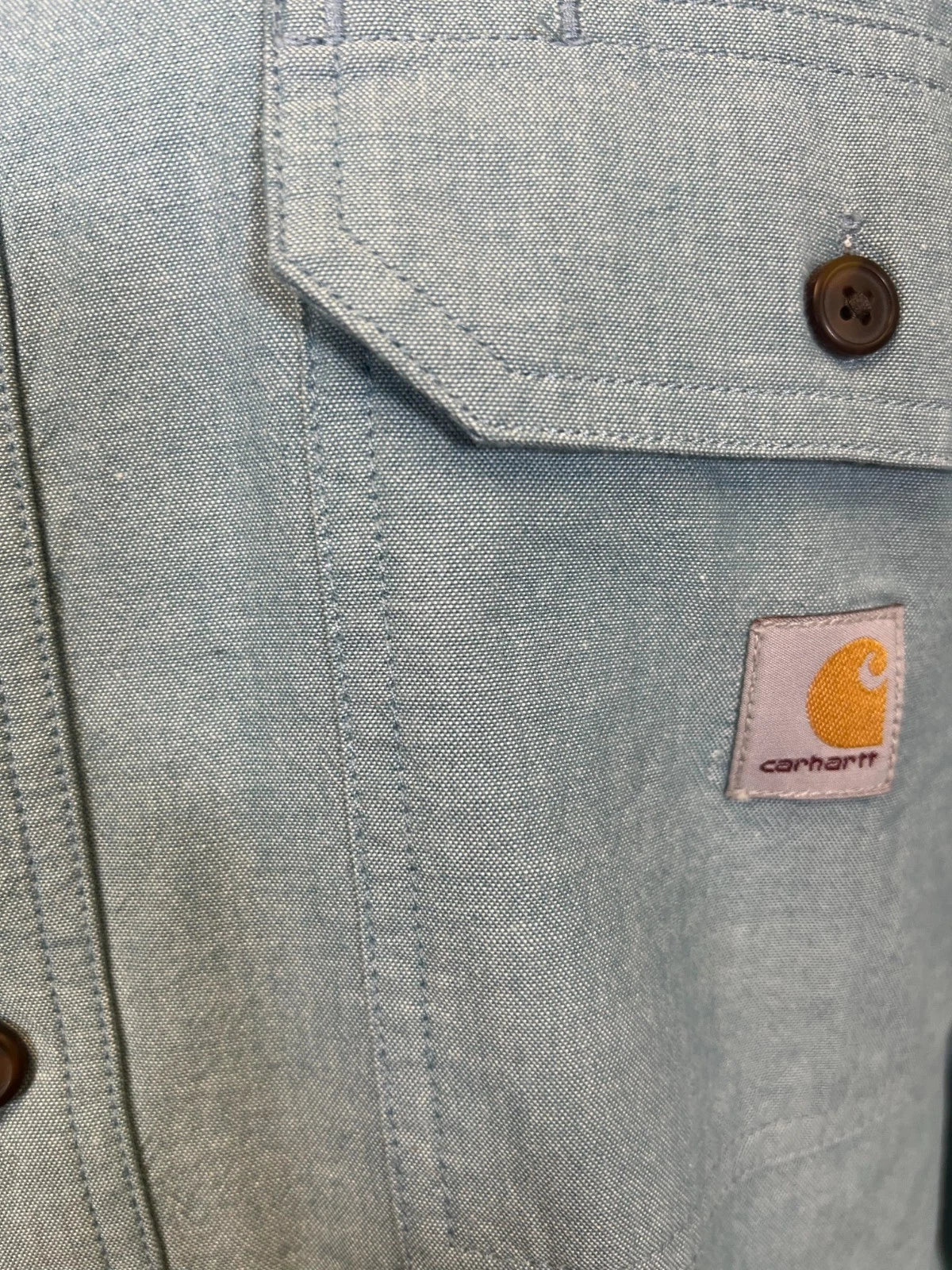 Carhartt Men's Blue Chambray Shirt Loose Fit Midweight L/S (350)