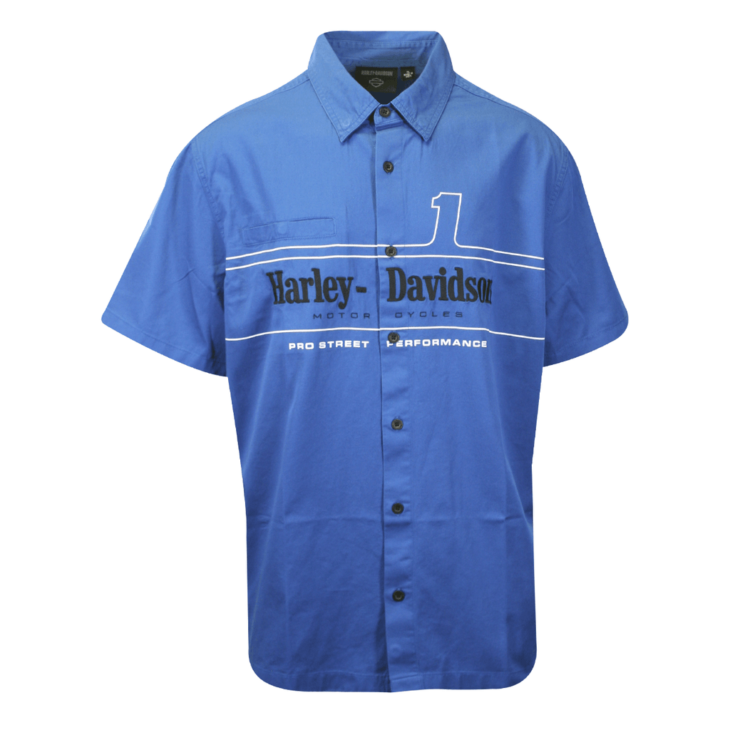 HD Branded Men's True Blue Shirt #1 Racing Logo Short Sleeve (S19)