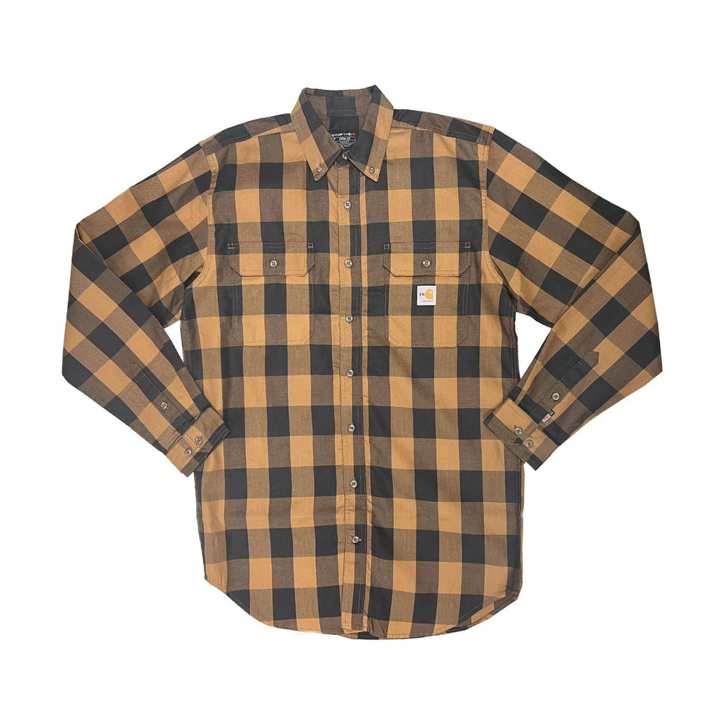 Carhartt FR Men's Brown Force Rugged Flex Original Fit Twill Plaid L/S (S364)