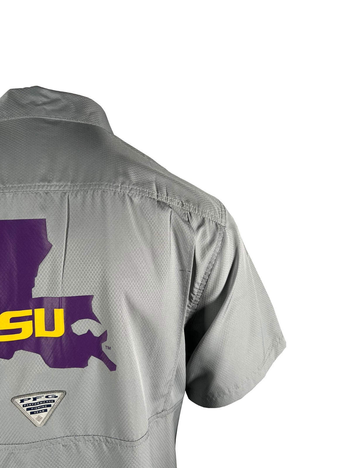 Columbia Men's Gray Shirt LSU Tigers PFG Slack Tide Omni-Shade Camp (334)