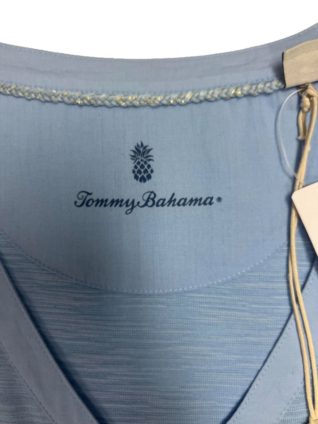 Tommy Bahama Women's Light Sky Top Ashby Isles Puff Sleeve Henley L/S (S10)