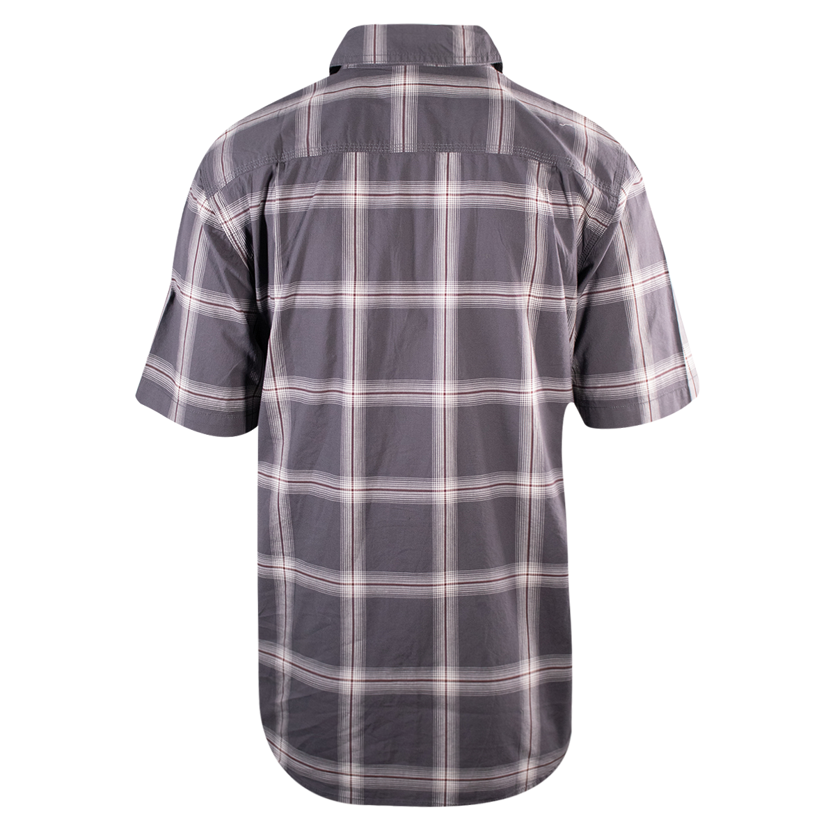 Carhartt Men's Grey Maroon White Lightweight Relaxed Fit S/S Woven Shirt (S12)