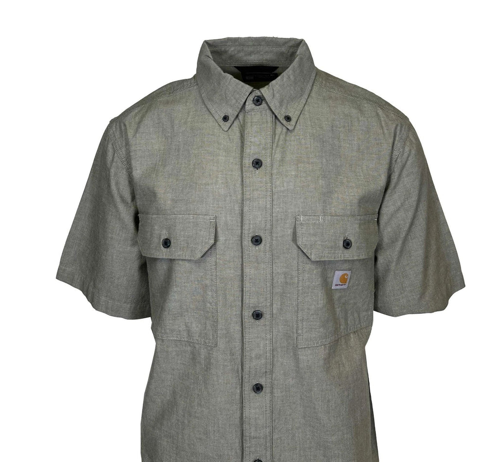 Carhartt Men's Dusty Olive Chambray Shirt Loose Fit Midweight S/S (354)