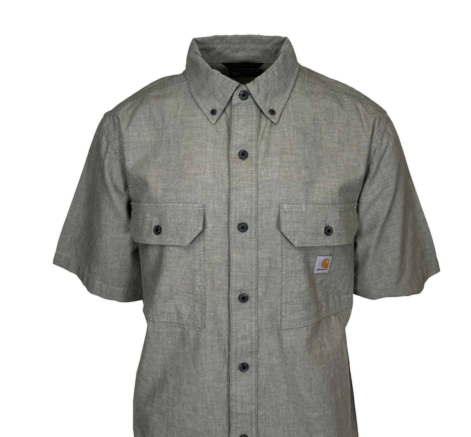 Carhartt Men's Dusty Olive Chambray Shirt Loose Fit Midweight S/S (354)