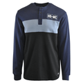 HD Branded Men's Henley T-Shirt Navy Blue Colorblock HD-MC Long Sleeve