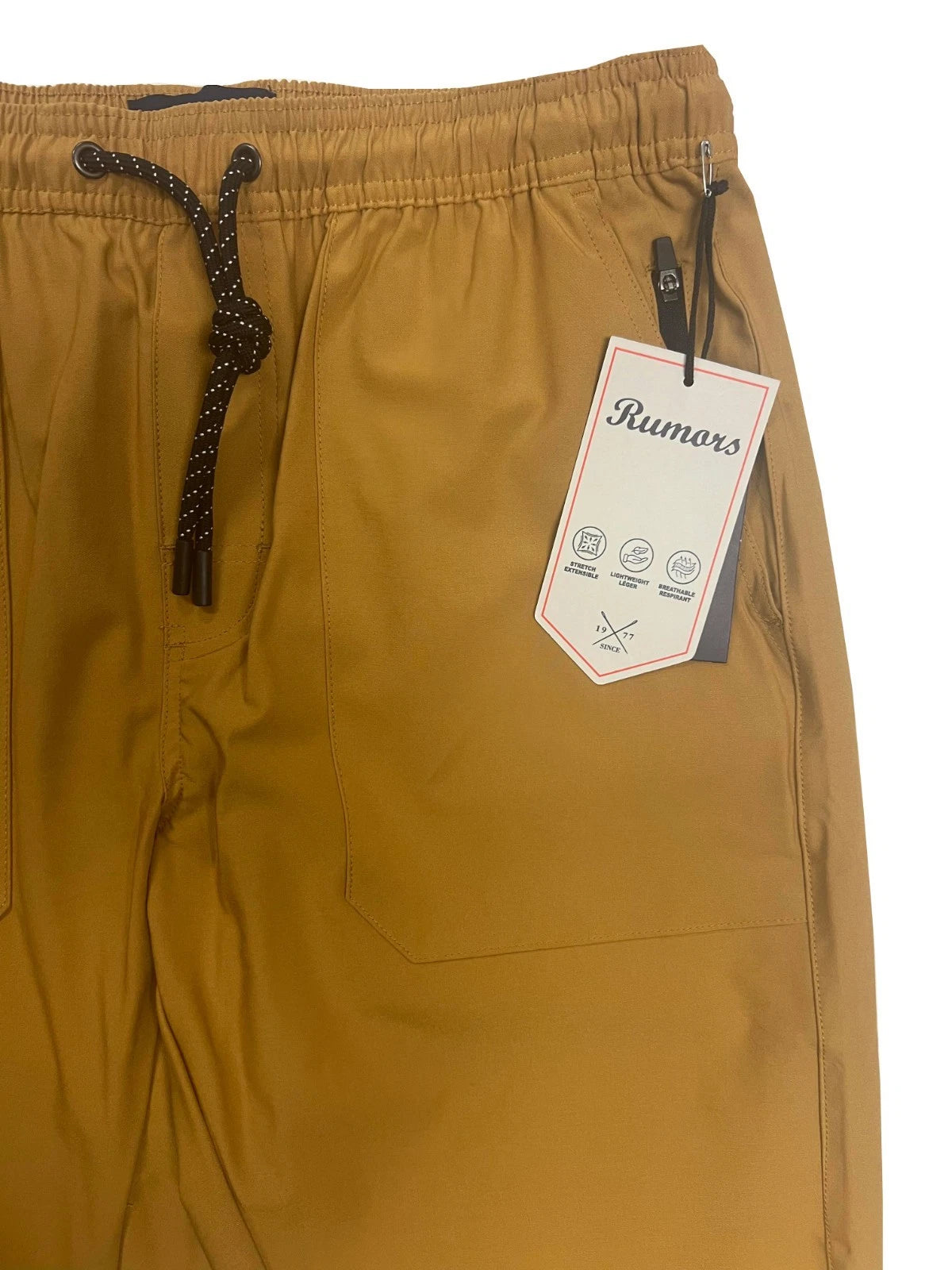 Rumors Men’s Khaki Jogger Pant Lightweight Technical Stretch Fabric (S01)
