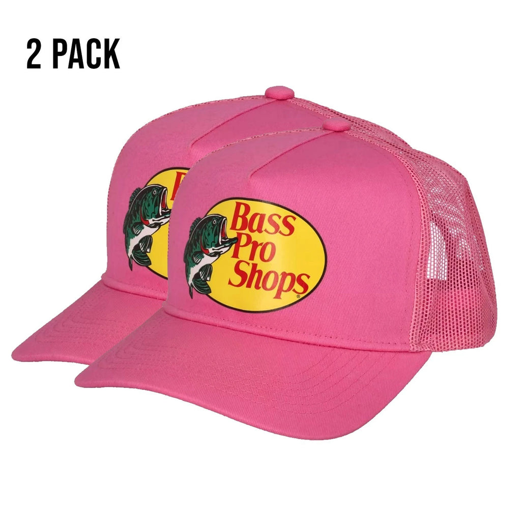 Bass Pro Shops Cap Pink Snapback Outdoor Youth's Trucker Hat- 2 Pack (S18)