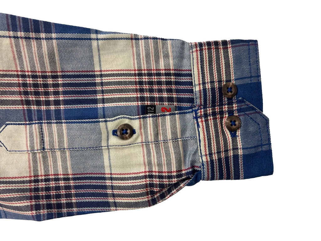 Carhartt FR Men’s Blue & White Plaid Shirt Rugged Flex Workwear L/S CAT 2 (S373)