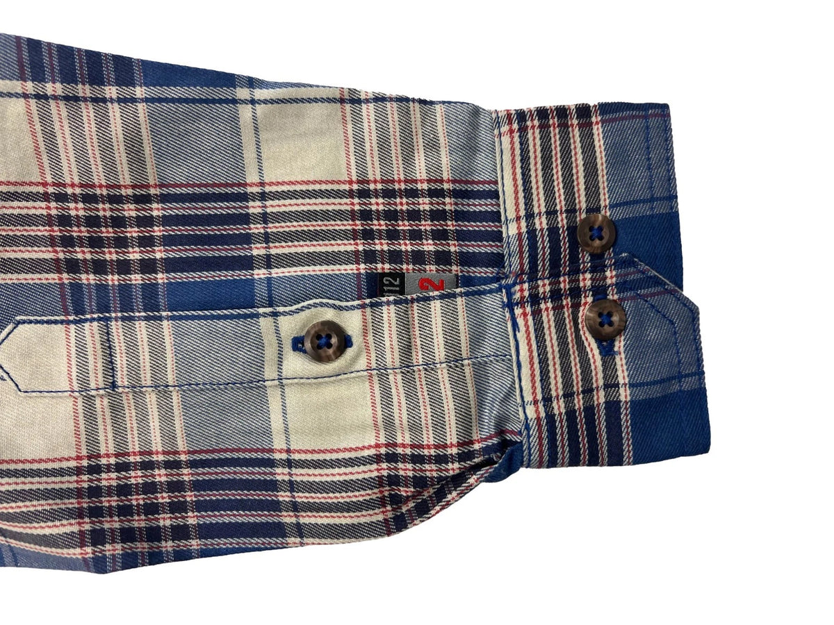 Carhartt FR Men’s Blue & White Plaid Shirt Rugged Flex Workwear L/S CAT 2 (S373)