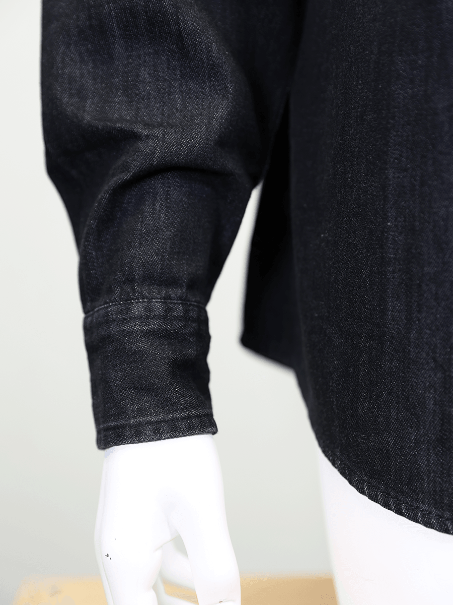HD Branded Women's Grey Denim L/S Woven Shirt (S05)
