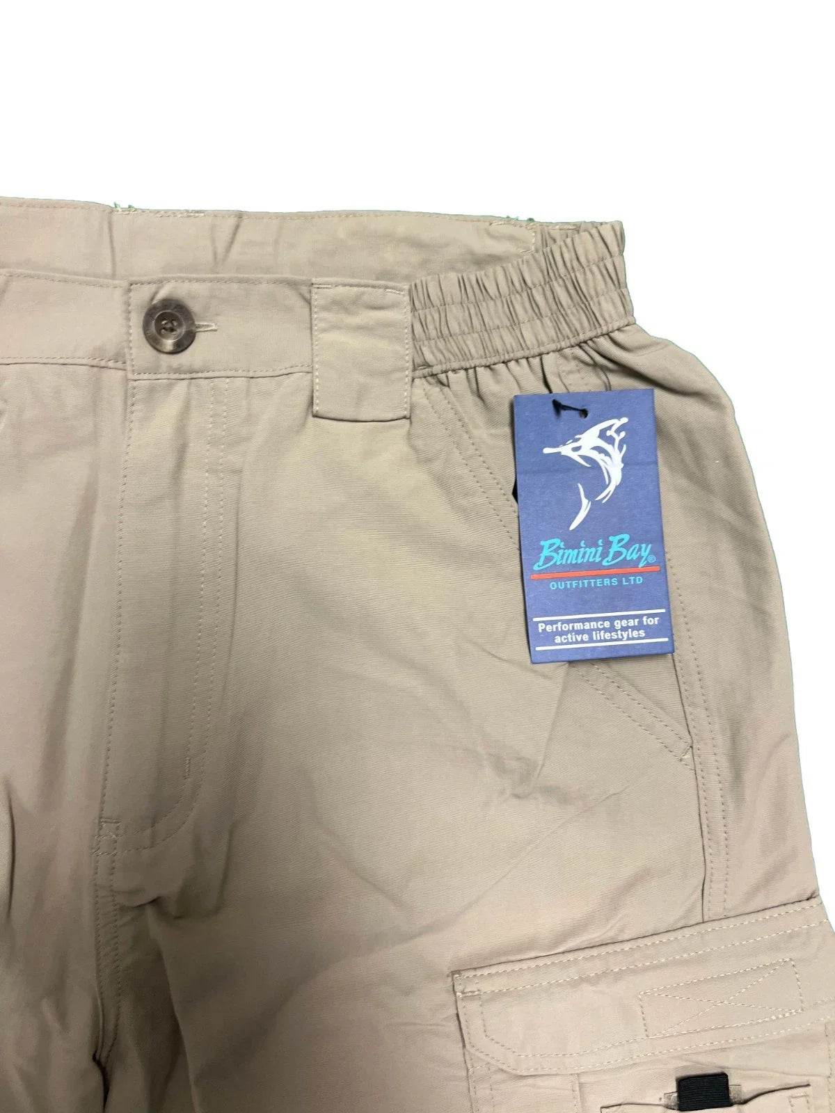 Bimini Bay Outfitters Men's Khaki Short Boca Grande II Fishing (S05)