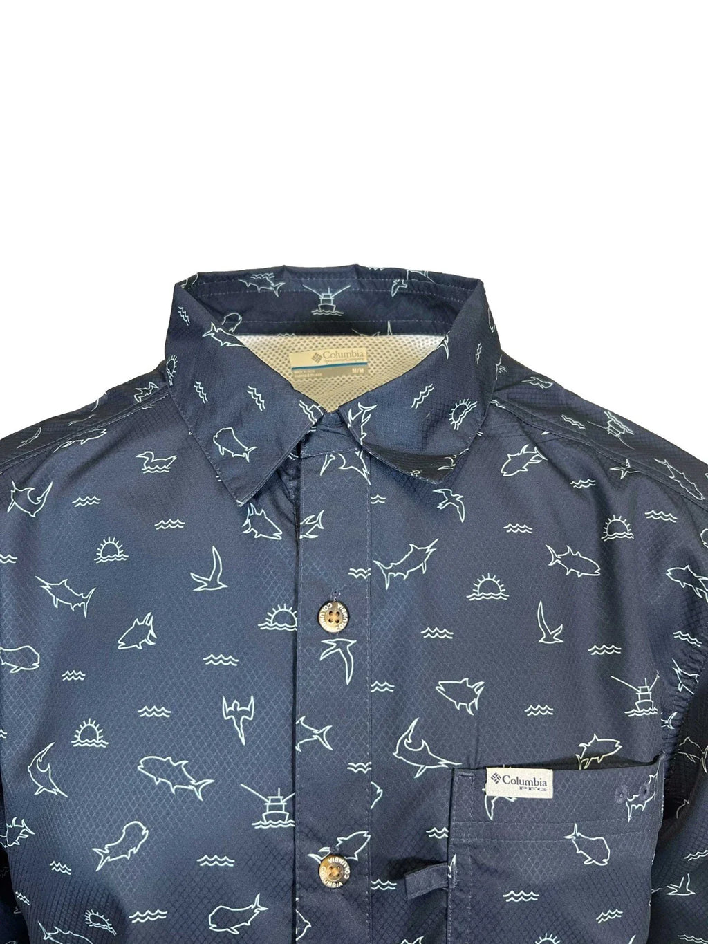 Columbia Men's Blue Shirt Omni-Wick Super Slack Tide S/S (504)
