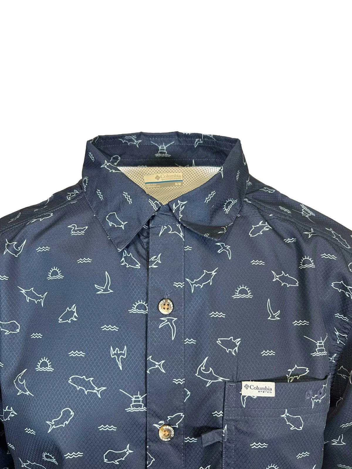 Columbia Men's Blue Shirt Omni-Wick Super Slack Tide S/S (504)