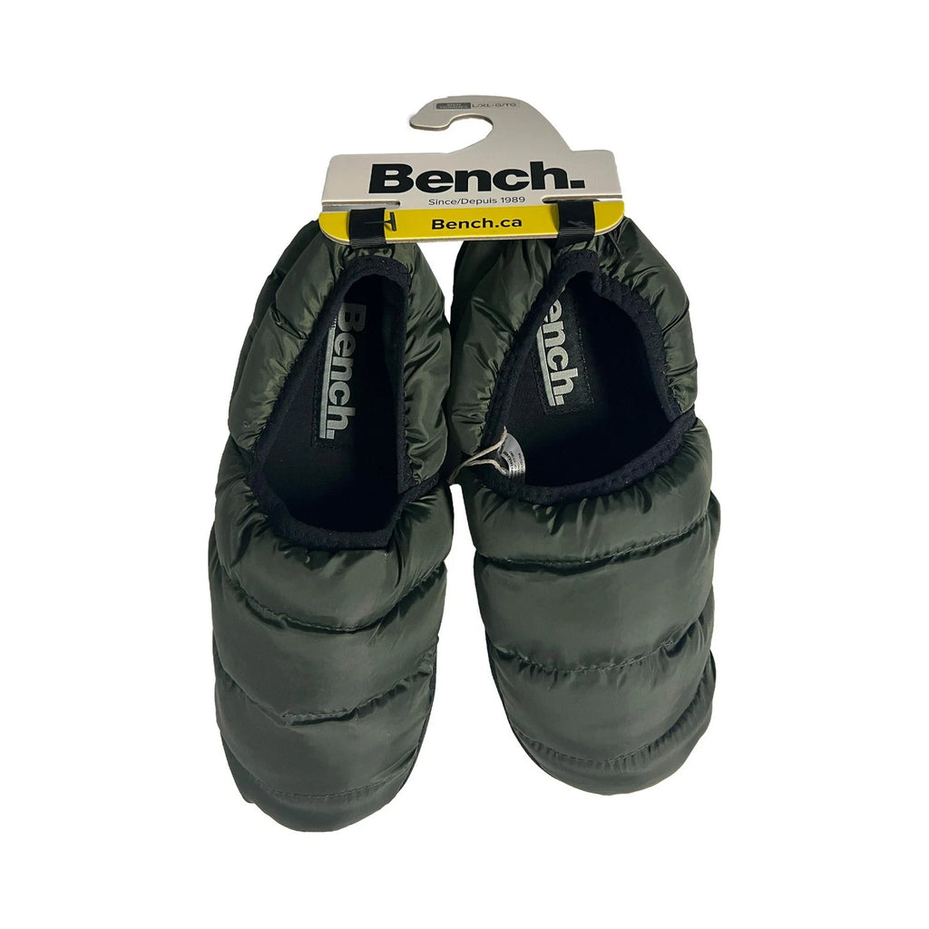 Bench Men's Dark Olive Puffer Slippers with Rubber Sole FiberFill (S02)