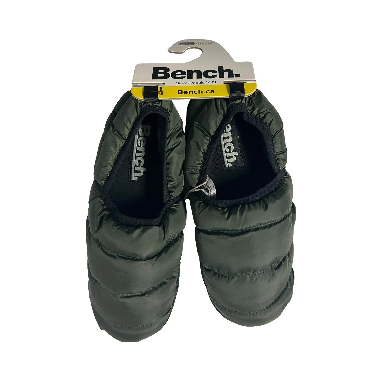 Bench Men's Dark Olive Puffer Slippers with Rubber Sole FiberFill (S02)
