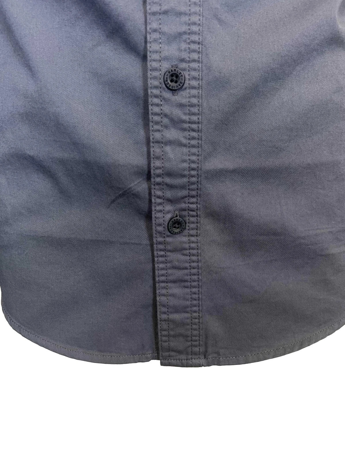 HD Branded Men's Black & Ombre Blue Shirt Stacked Bar & Shield L/S (352)