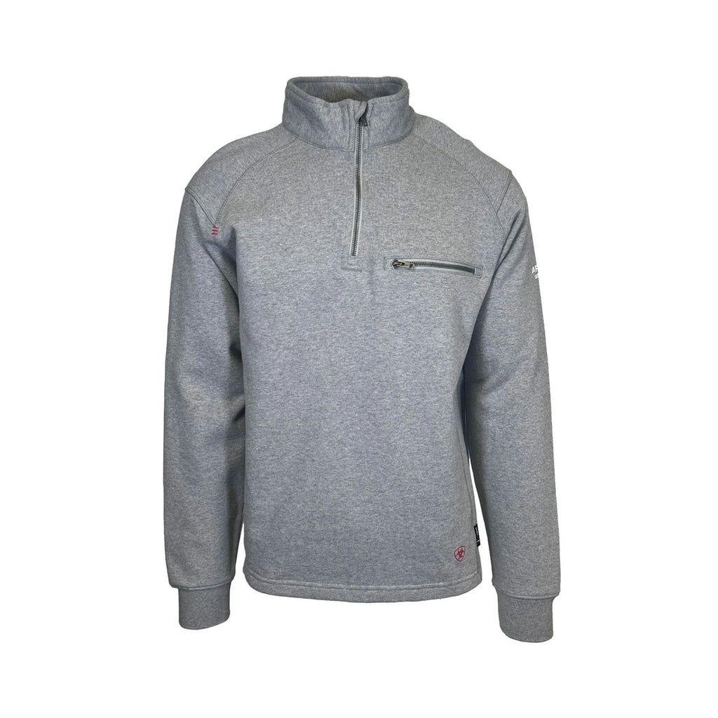 Ariat FR Men's Silver Fox Heather Hoodie 1/4 Zip Pullover Sweatshirt (S68)
