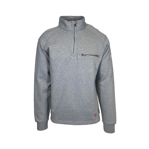 Ariat FR Men's Silver Fox Heather Sweatshirt - Rev Quarter Zip Pullover (S68)