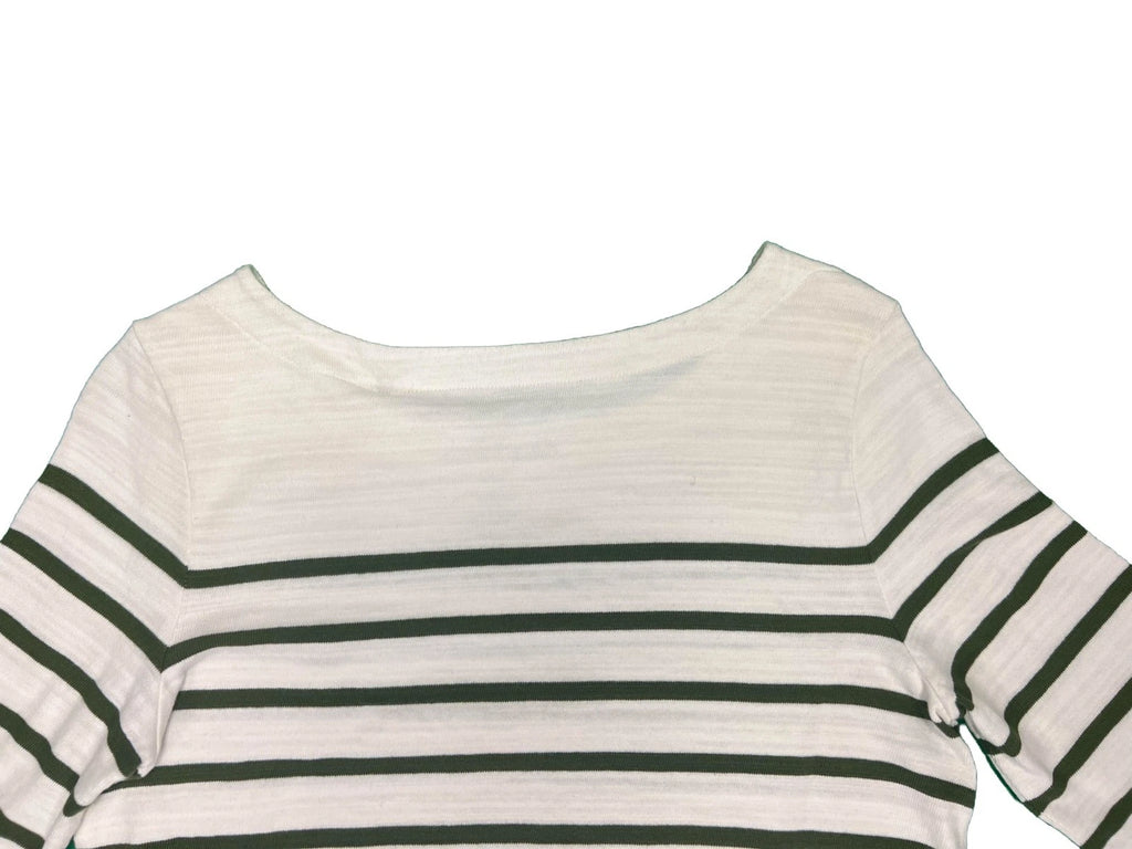Tommy Bahama Women's White Top Bliss Stripe 3/4-Sleeve Coconut (S11)