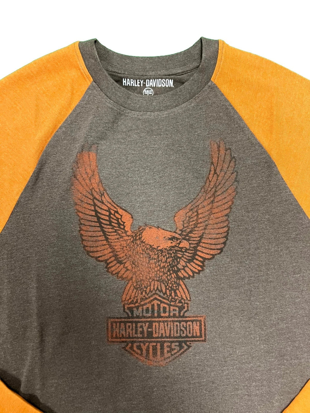 HD Branded  Men's T-Shirt Charcoal and Rust Raglan Eagle Tee (S106)
