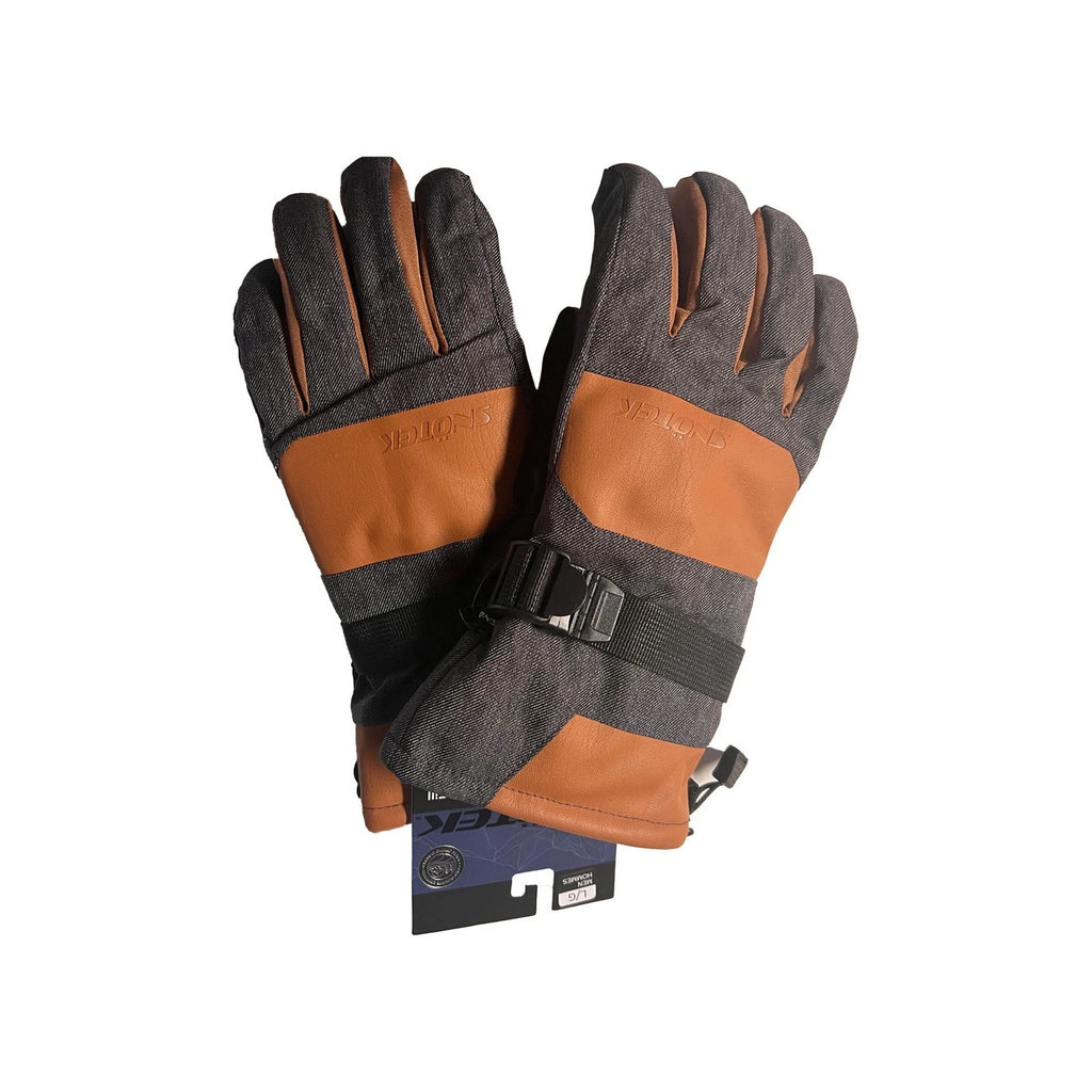 Snotek Men's Dark Tan Gloves - Weatherpoof ST216 Winter Glove 2 Pack (S09)