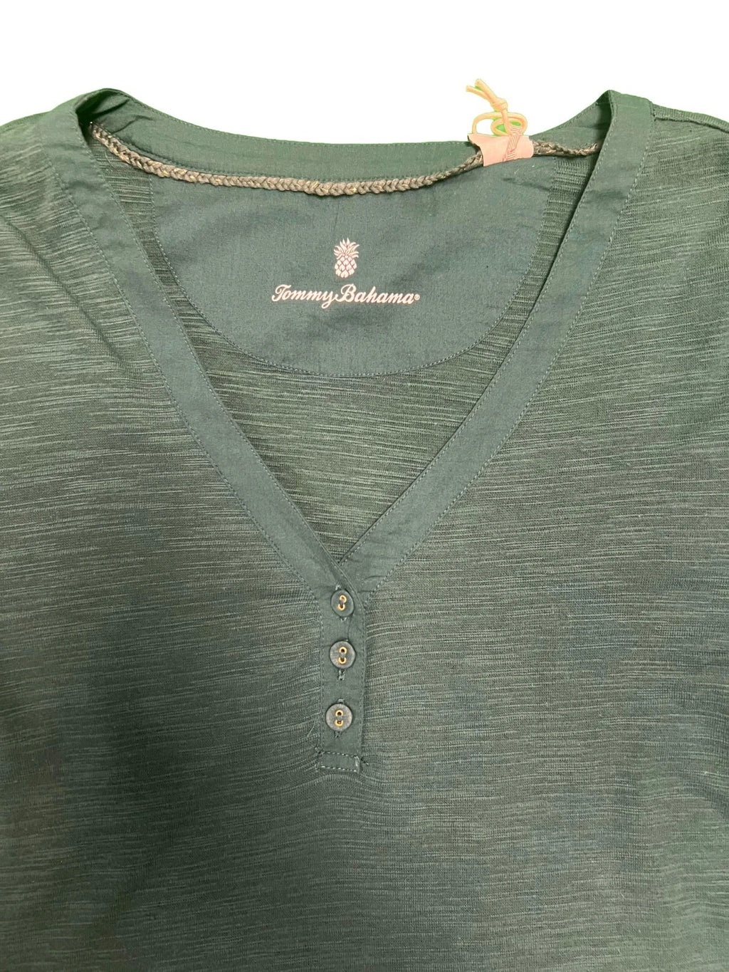 Tommy Bahama Women's Briny Deep Stretch Cotton Slub Henley Top (S09)