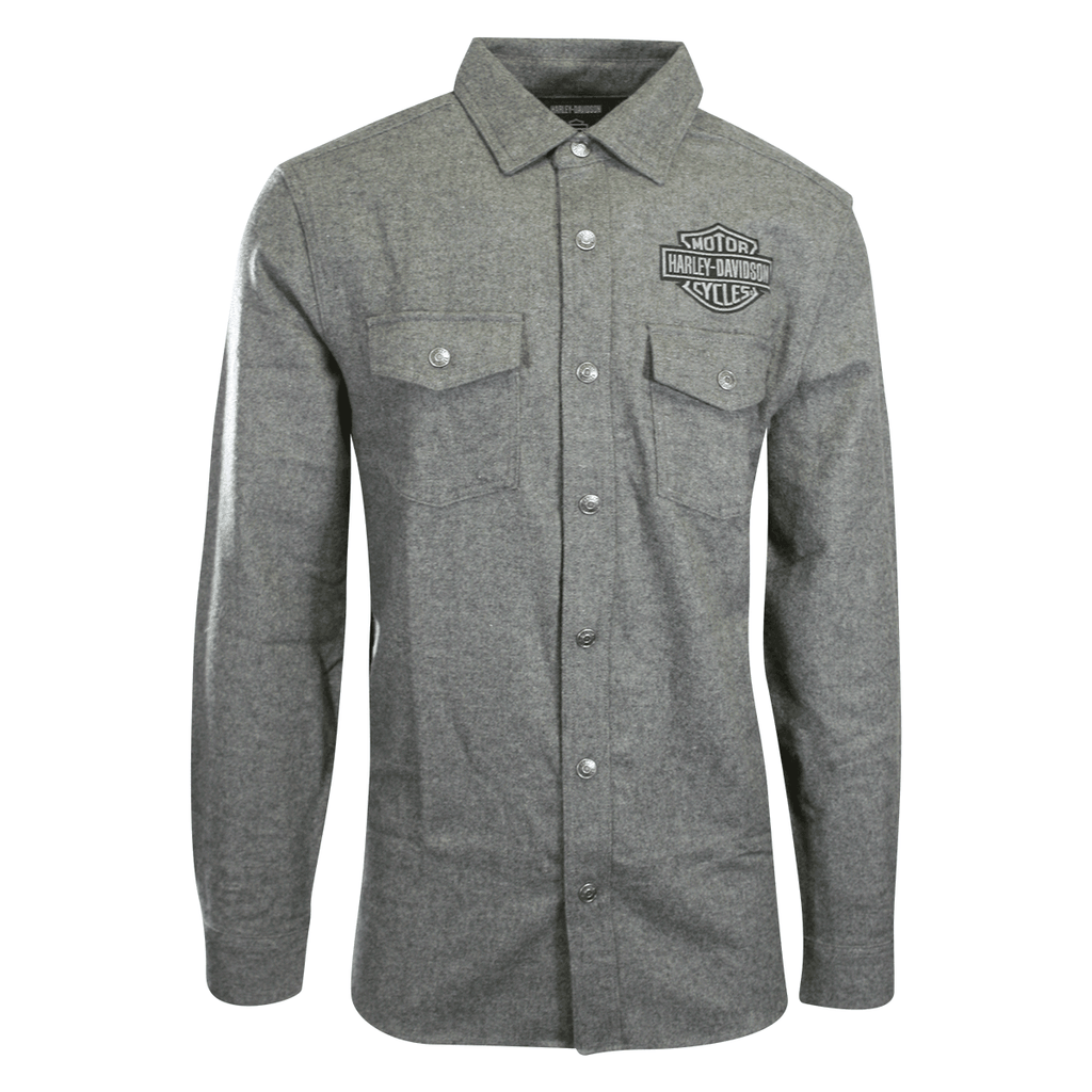 HD Branded Men's Shirt Dark Grey Shadow Long Sleeve Woven (S60)