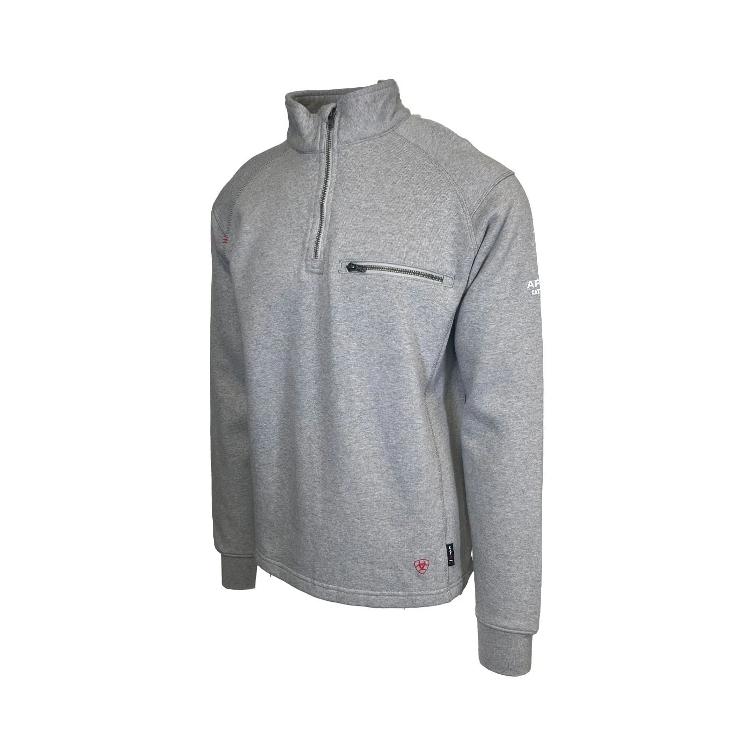 Ariat FR Men's Silver Fox Heather Hoodie 1/4 Zip Pullover Sweatshirt (S68)