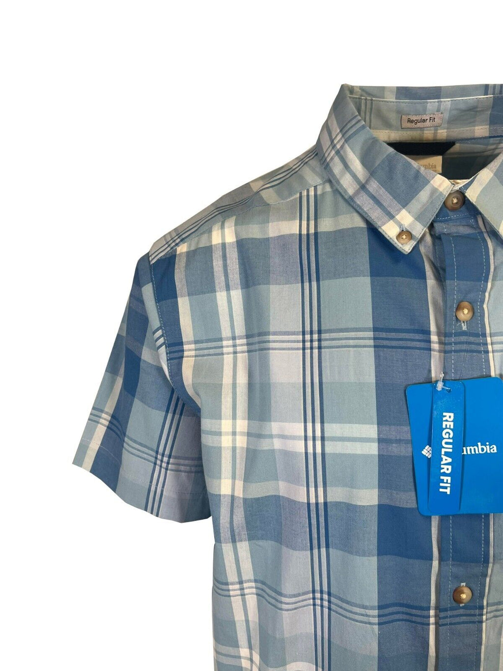 Columbia Men's Ripple Blue Multi Plaid Rapid Rivers II Short Sleeve Shirt (429)