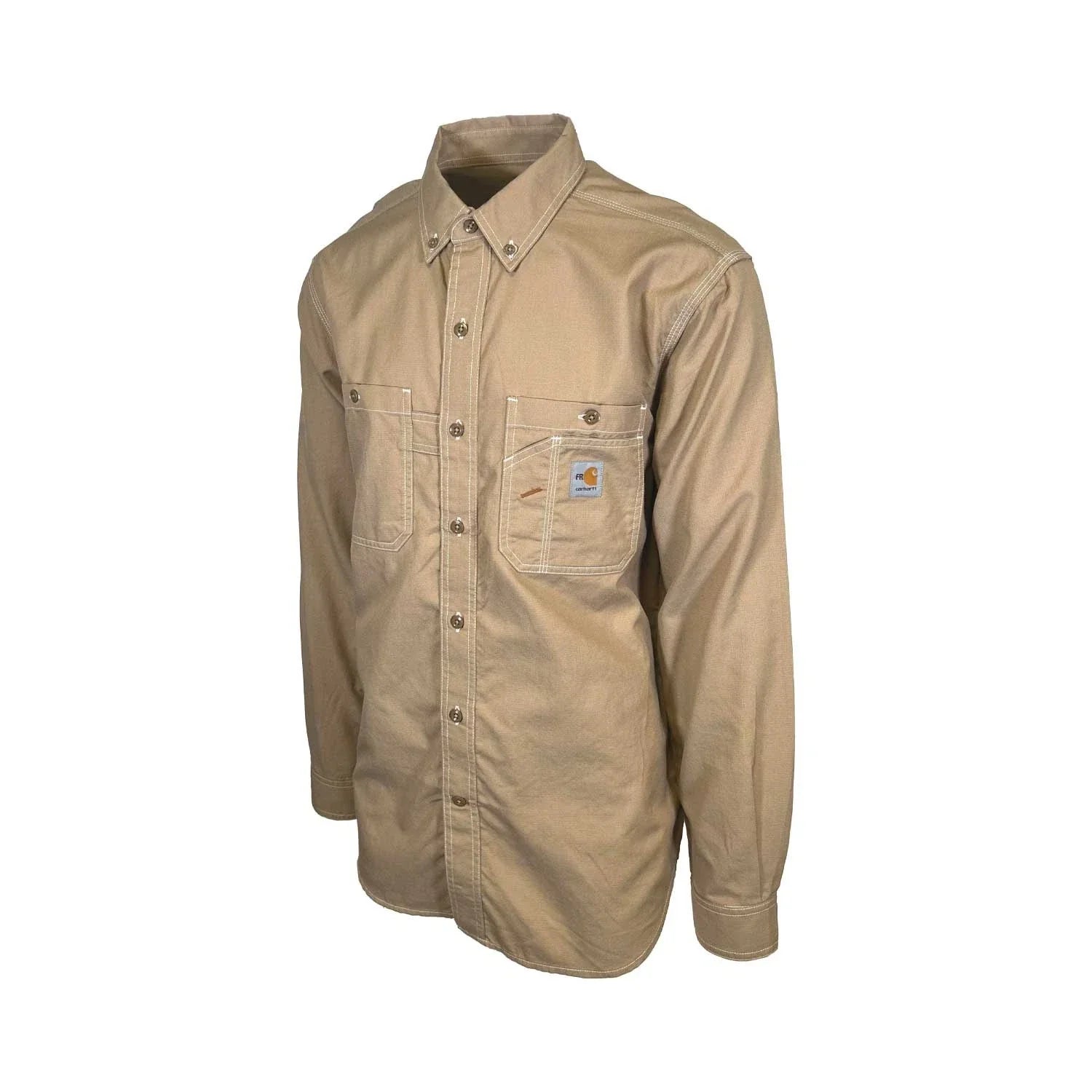 Carhartt FR Men's Dark Khaki Shirt Flame Resistant Long Sleeve Lightweight (S04