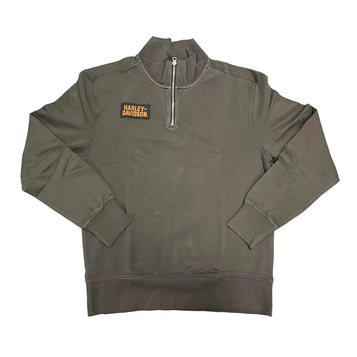 HD Branded Men's Black Sweatshirt 1/4-Zip Mock Neck Pullover (S109)
