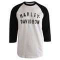 HD Branded Men's T-Shirt Bright White Colorblocked Staple 3/4 Raglan (S29)