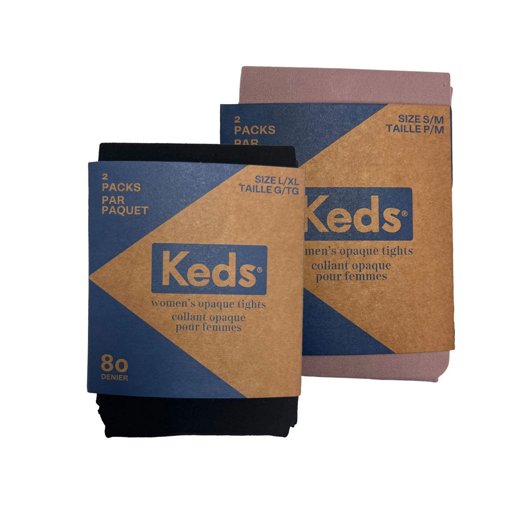 Keds Women's 4 Pack 80 Denier Opaque Tights Black Grey Mauve (S01)