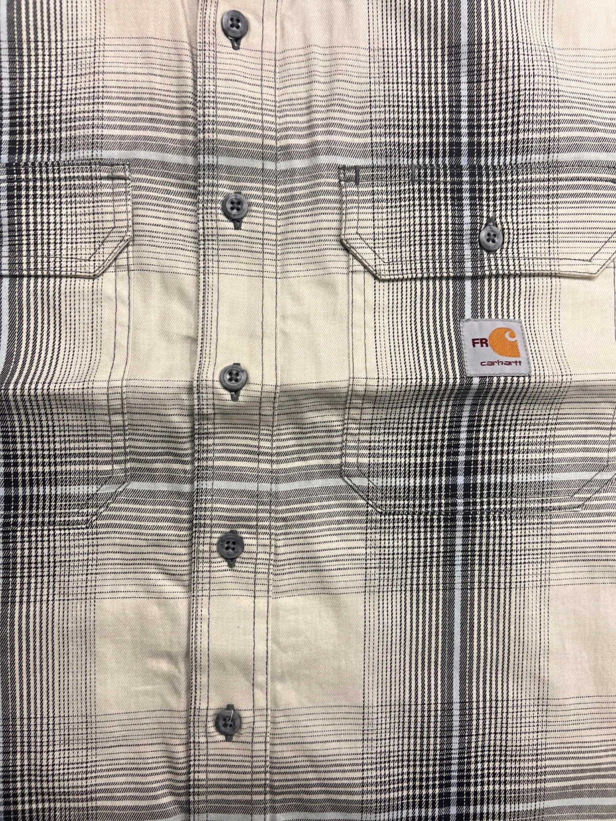 Carhartt FR Men's Light Grey Plaid Shirt -Rugged Flex Work Wear L/S CAT 2 (S372)