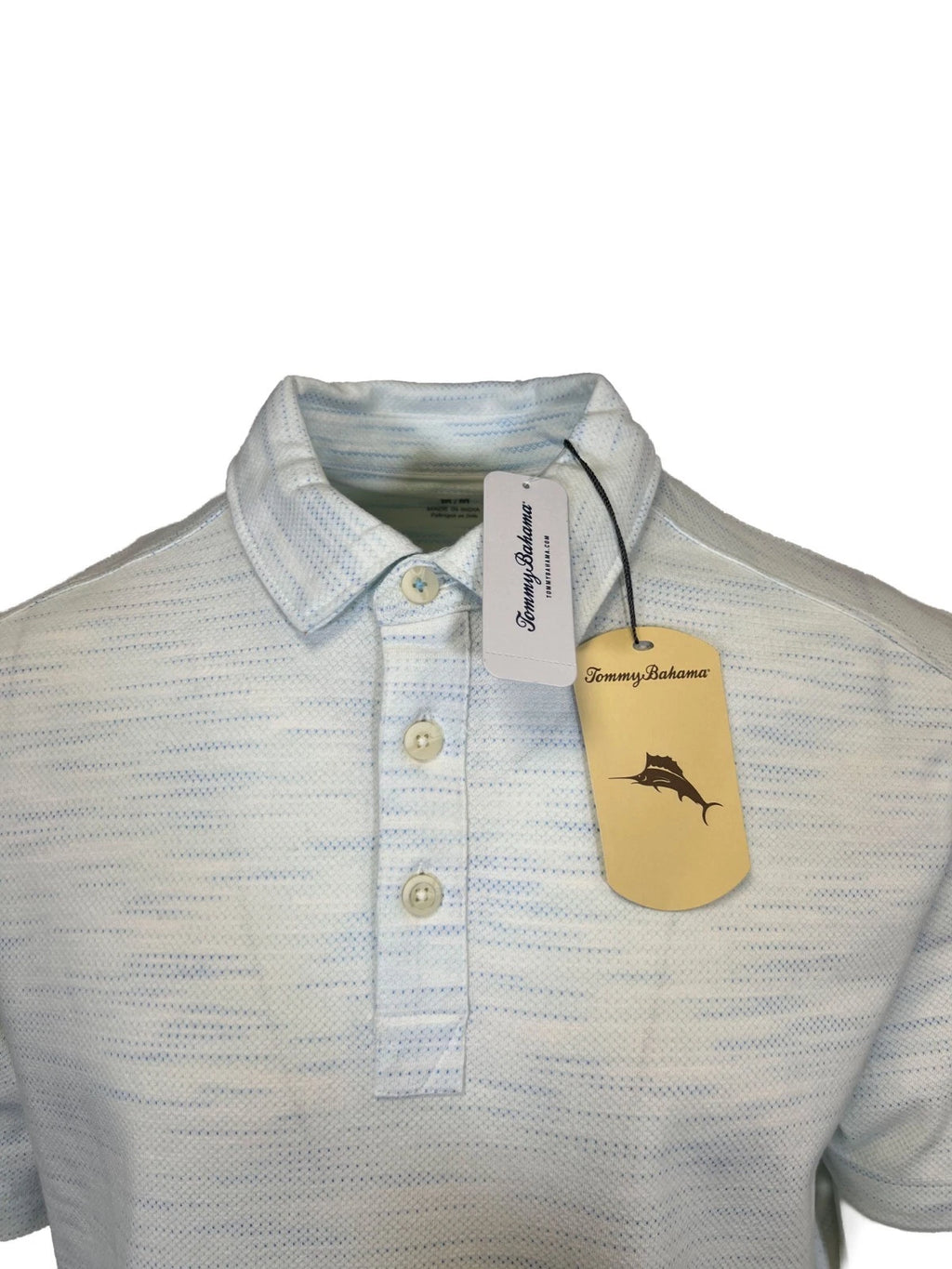 Tommy Bahama Men's Air Blue T-Shirt Ocean Sails Knit Polo 3 Buttons S/S (S62)