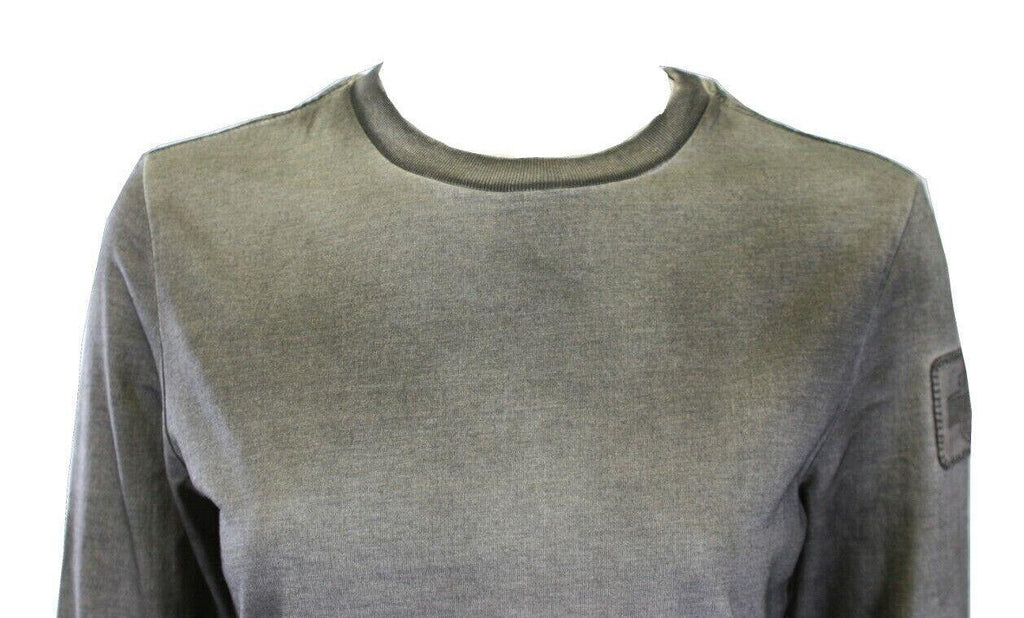 HD Branded Women's T-Shirt Grey Eagle Logo Back Long Sleeve Tee (S43)