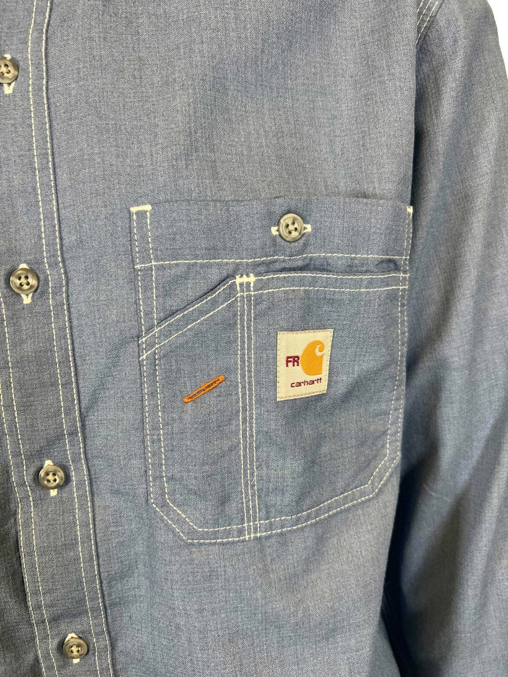 Carhartt FR Men's Steel Blue Shirt Flame Resistant Long Sleeve Lightweight (S03)