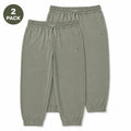 Croy Vines Men's Olive Joggers - Drawstring Elastic Waist Pants - 2 Pack (S01)