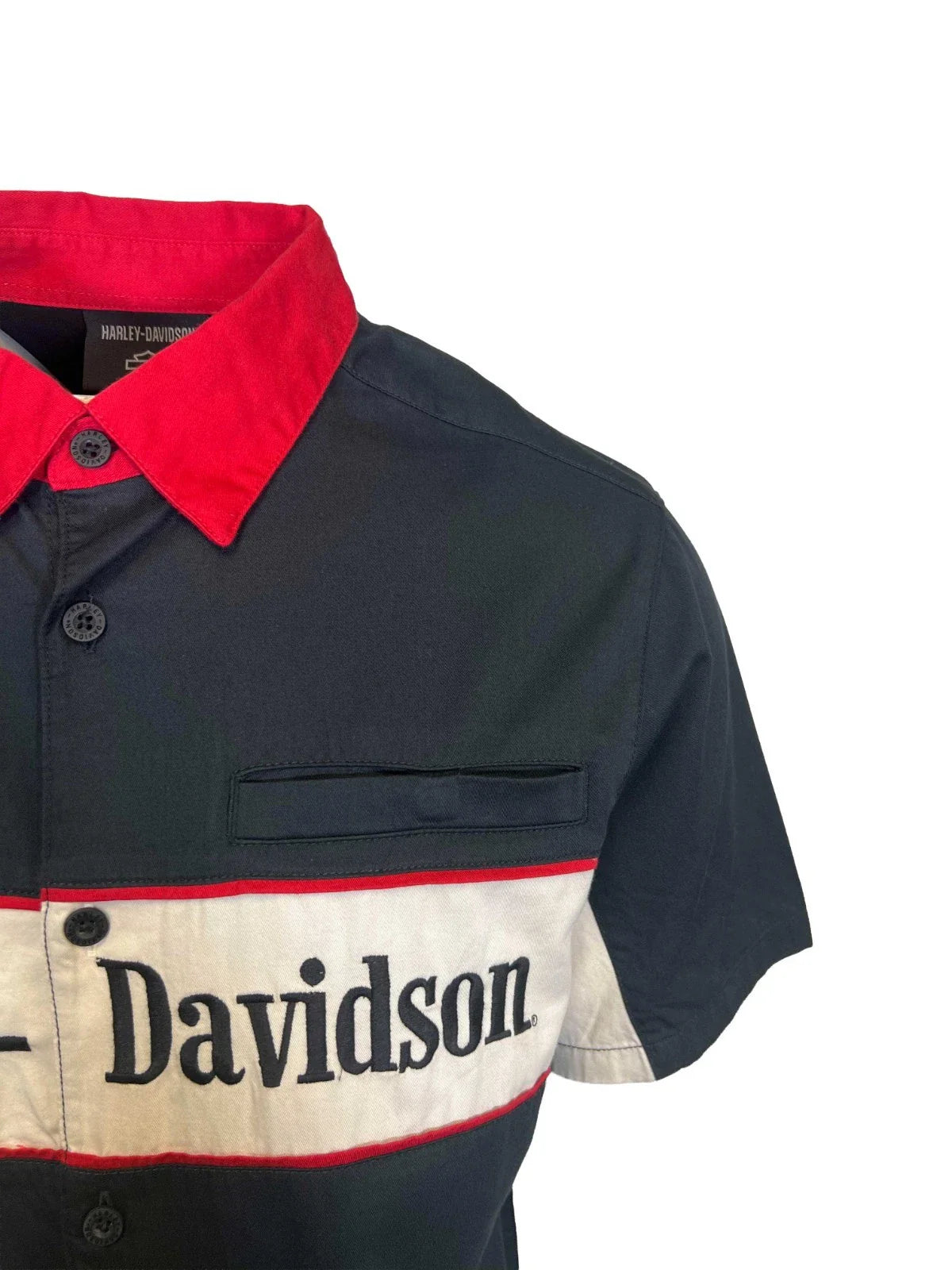 HD Branded  Men's Black Shirt Garage Mechanic Welt Pocket S/S (351)