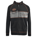 HD Branded Men's Hoodie Black Iron Block Distressed Full Zip (S08)