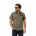 HD Brand Men's Mechanics Green Shirt V-Twin Equipped Solid S/S (S72)