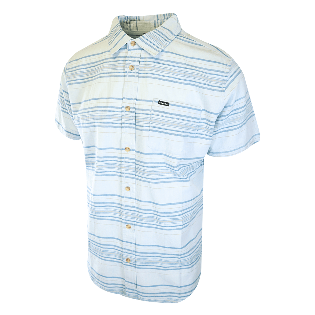 O'Neill Men's Shirt Blue Seafaring Orange Line Stripe Pocket S/S (S11)