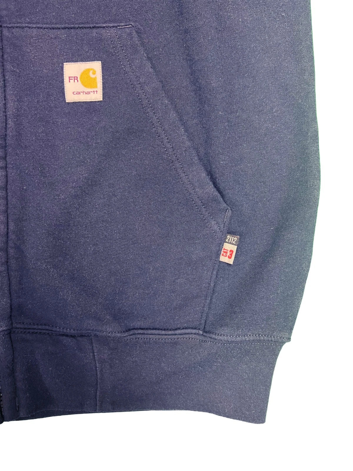 Carhartt FR Men's Navy Sweatshirt Midweight Hooded Zip Front (S40)