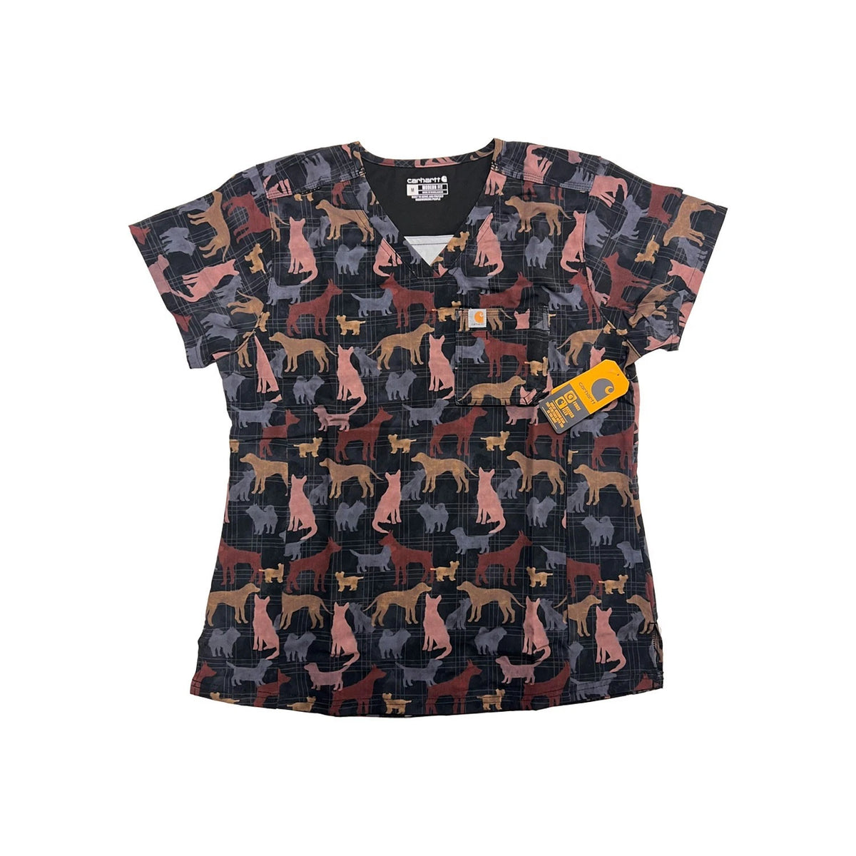 Carhartt Women's Heartwarming Hounds Scrub - One Pocket V-Neck Top (S46)